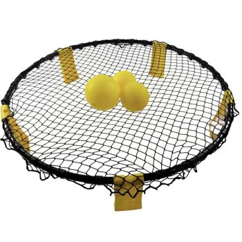 Juego de red de voleibol de playa Bominfit de 90 cm de diámetro con 3 pelotas para juegos al aire libre en el patio tras