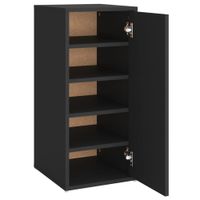mueble zapatero gabinete para calzado de madera negro 32x35x70cm