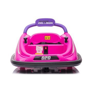 Auto De Choque Poomba 12v Rosa - Coche Eléctrico Infantil Para Niños Batería 12v Con Mando Control Remoto