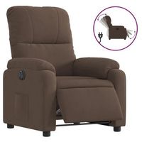 sillon reclinable electrico tela de microfibra marron vidaxl