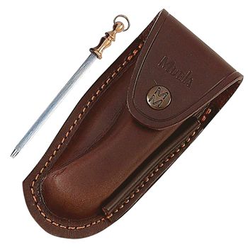 Funda Muela F/GL-10C en piel de color marrón, para navajas Muela modelo GL-10C , color marrón, tamaño 140 x 55 mm