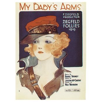 Legendarte - Portada De Música Vintage My Baby's Arms (ziegfeld Follies 1919) - Cuadro Lienzo, Impresión Digital Cm. 50x70