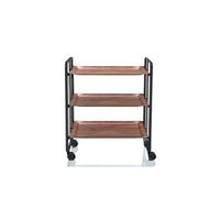 carrito auxiliar plegable bauhaus negro con ruedas r 3 niveles y 3 posicionescedro