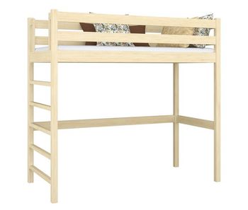 Cama alta de madera n01 pino incoloro