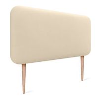 dhome cabecero tapizado liso redondeado polipiel con patas para pared acusticos cabeceros absorbentes cabezal cama dormitorio vainilla 100cm