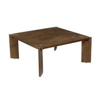 mesa de centro exotica cuadrada de madera maciza nogal