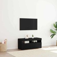 vidaxl mueble de tv 90 x 35 x 40 cm roble negro madera de ingenieria