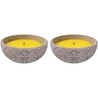 plushome pack 2vela citronela larga duracioncuenco cemento vela citronelacitronela frescor para la casahabitacionetc