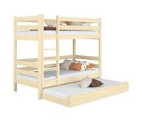 litera de madera con cajon para colchon n01 pino incoloro