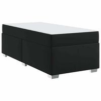 estructura de cama negro 100 x 200 cm cuero sintetico