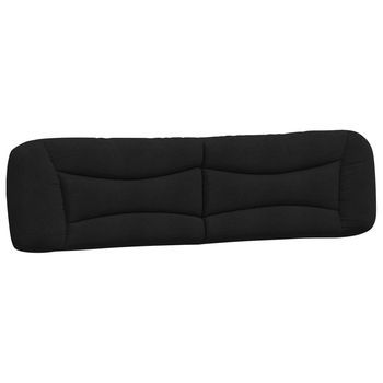 Cabecero De Cama Acolchado Tela Negro 200 Cm