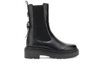 botines de piel con elastico black