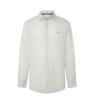 Pepe Jeans para hombre. PM308773 Camisa Milan verde (M), Casual, Algodón, Manga larga