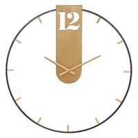 reloj de pared en metal dorado o cm 60x45