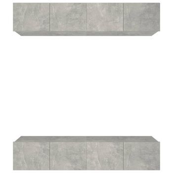 Muebles Tv 4 Uds Madera Contrachapada Gris Hormigón 80x30x30 Cm Vidaxl