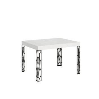 Mesa Extensible 80x120/204 Cm Ghibli Fresno Blanco Estructura Antracita