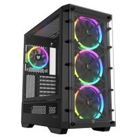 nfortec draco x a-rgb torre atx 4 ventiladores cristal templado usb 32 soporte gpu negra