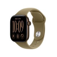 apple watch series 12 gps 42mm caja de aluminio bronce oscuro con correa deportiva oliva sm