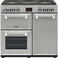 stoves ellingwood 90dft met sv 90 cm dual fuel range cooker - metallic silver silver