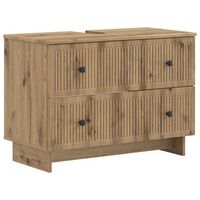 vidaxl mueble de lavabo para bano ede roble artisan 82 x 41 x 59 cm