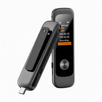 Grabadora de Voz Mini Famue L26 de 32GB/64GB, Dictáfono Activado por Voz, Tipo-C para Teléfono, Diseño con Clip, para Reuniones y Negocios