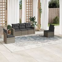 conjunto de sofas jardin con cojines 5 uds  mueble jardin mesa y sillas ratan sintetico gris cfw123073