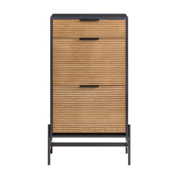 Zapatero industrial con 2 puertas 1 cajón negro