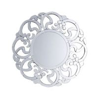 espejo de pared plateado 70 cm redondo decorativo marco irregular salon dormitorio tocador mornaix