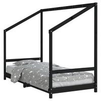 estructura de cama para ninos madera de pino negro 90x190 cm vidaxl