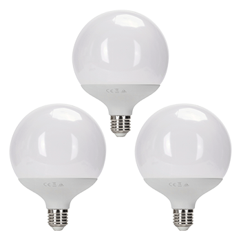 Aigostar - Bombillas LED E27 G120 Globo 20W Equivalente a 129W, Luz Calida 3000K, 2060 Lumen, CRI> 80, Ahorro de Energía, 3 Unidades