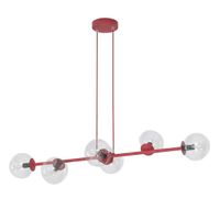 lampara colgante odra burdeos transparente 6 luces