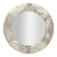espejo de pared de metal plateado cm o 104x7