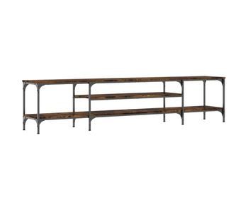 Mueble tv madera ingeniería y hierro roble ahumado 201x35x45 cm