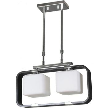 Lámpara de techo irina retangular 2xe27 l.45xan.13xal.reg.cm wengue/cromo