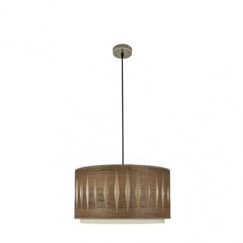 Colgante alexandra 1xe27 cuero/madera oscura regx40x40 cm