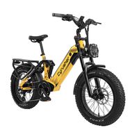 bicicleta electrica cyrusher kommoda pro bateria extraible de 52 v y 20 ah amarilla