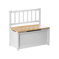 banco con almacenaje habitacion infantil madera de pino contrachapada para ninos blanco y marron claro berrima