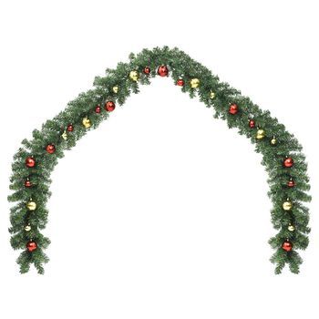 Guirnalda De Navidad Decorada Con Bolas Y Luces Led 10 M
