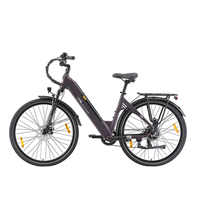 bicicleta electrica urbana ttgo c3se bateria de 36v 18ah neumaticos de 28r morada