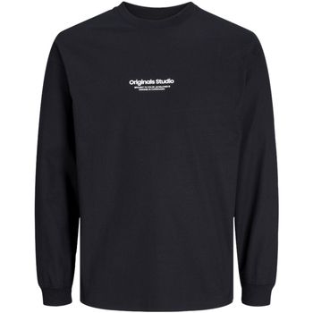 Jack & Jones Camiseta manga larga 12267854 JORVESTERBRO TEE LS CREW NECK PLS BLACK para hombre