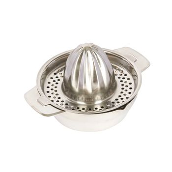 Exprimidor de cítricos de acero inoxidable plateado