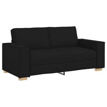 Sofá De 2 Plazas De Tela Negra, 180x78x84 Cm Vidaxl