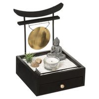 jardin zen con cajon set incluye piedras 1 porta velas 1 gong arena