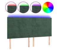 vidaxl cabecero con luces led terciopelo verde oscuro 160x5x118128 cm
