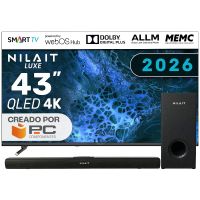 nilait luxe 43ud8004swos 43 qled uhd 4k smart tv webos  harmony sound bar barra de sonido 21
