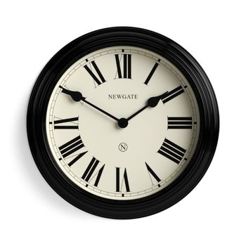 Reloj de pared en negro brillante