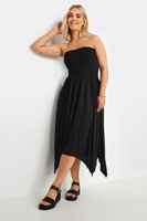 yours vestido negro palabra de honor mujer curvy y tallas grandes yours