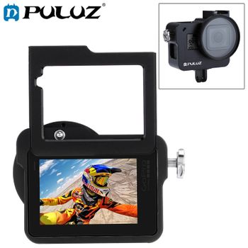 PULUZ-carcasa de aleación de aluminio CNC, carcasa protectora con marco de seguro y lente UV de 52mm para GoPro HERO(2018) /7 negro/6 /5