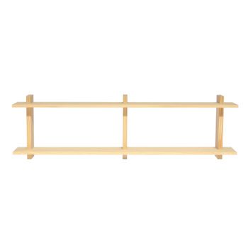 Estante doble de pared en madera de pino natural 170 cm Barnizado