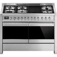 smeg opera a4-81 120 cm dual fuel range cooker - stainless steel stainless steel